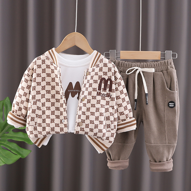 3pcs Baby Boy Alphabet Casual Set