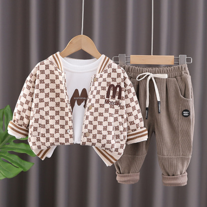 3pcs Baby Boy Alphabet Casual Set