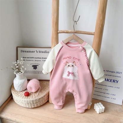 Baby Girl/Boy Cute Cartoon Kitten Elephant Long Sleeve Romper