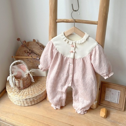 Baby Girl Cute Little Bow Tie Flower Long Sleeve Romper