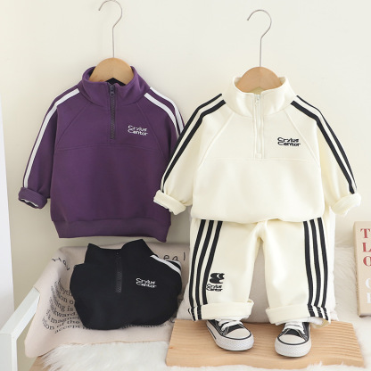 2pcs Baby Boy Sweatshirt Sport Casual Set
