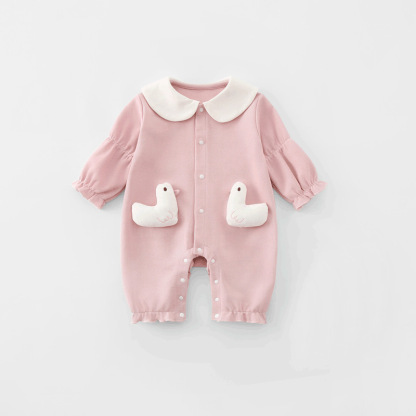 Baby Girl Princess Style Cute Chick Long Sleeve Romper
