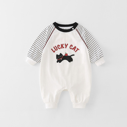 Baby Girl/Boy Cute Lucky Cat Long Sleeve Romper