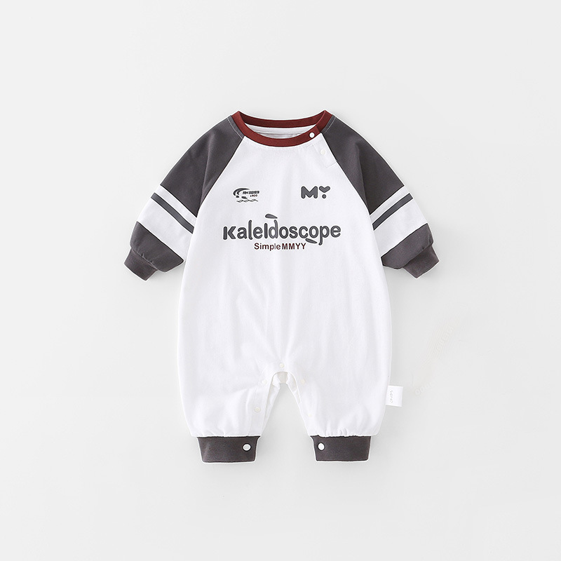 Baby Boy Alphabetical Simplicity Long Sleeve Romper
