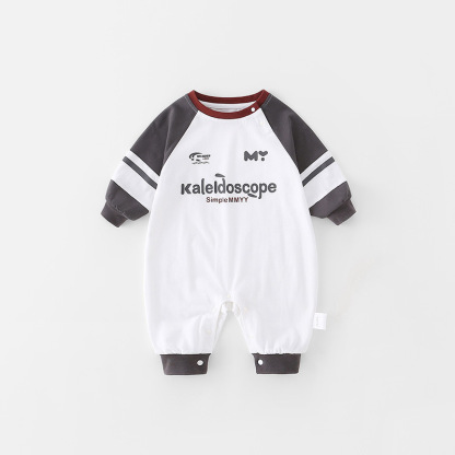 Baby Boy Alphabetical Simplicity Long Sleeve Romper