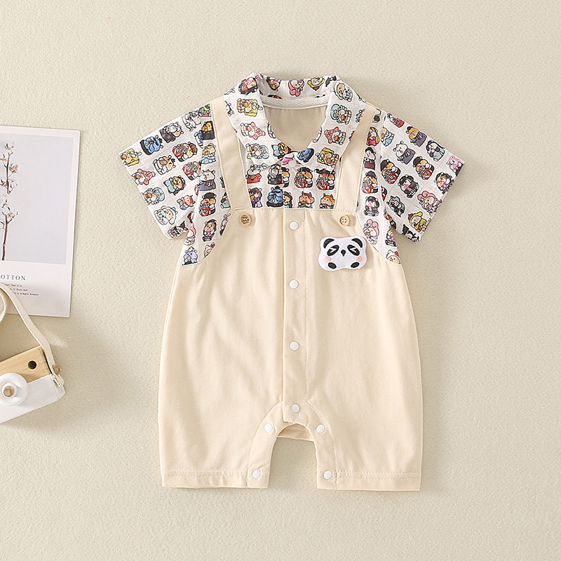 Baby Boy/Girl Cute Cartoon Panda Short Sleeve Romper