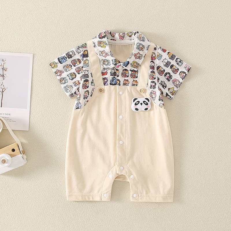 Baby Boys Independence Day Stars and streaks Gentlemen T-shirt+Suspenders 2pcs Set-kissminis