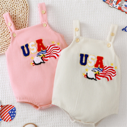 Baby Girl/Boy Independence Day Alphabet USA Bodysuit