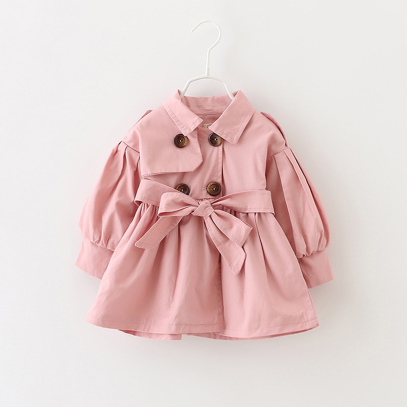 Baby Girl Cotton Long Sleeve Trench Coat