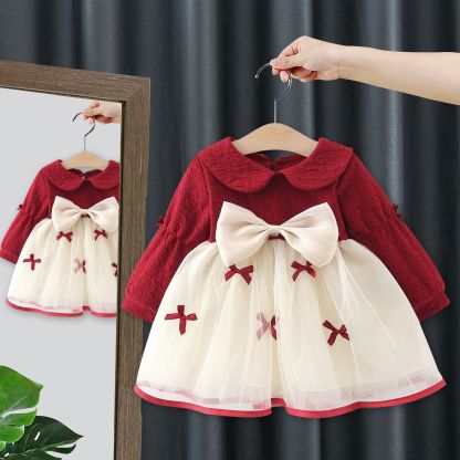 Baby Girl Big Bow Sweet Mesh Dress