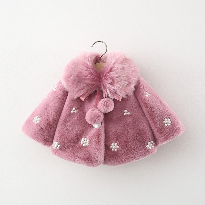 Baby Girl Dot Fluff Cape