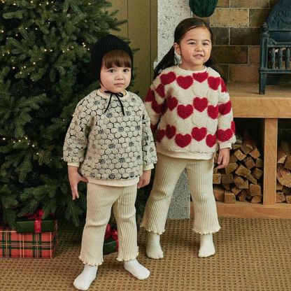 Baby Flower Heart Crew Neck Sweatshirt