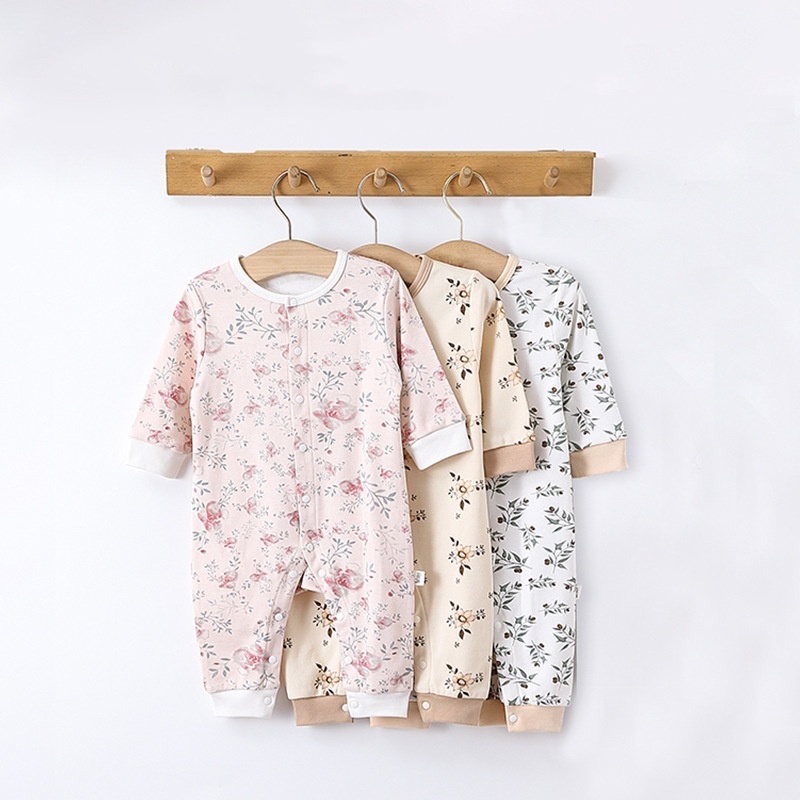 Baby Boy/Girl Flower Plants Long Sleeve Romper