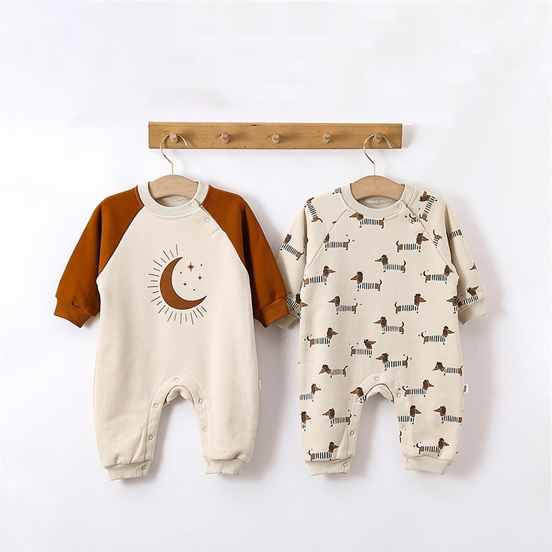 Baby Boy/Girl Cute Animal Puppy Moon Long Sleeve Romper