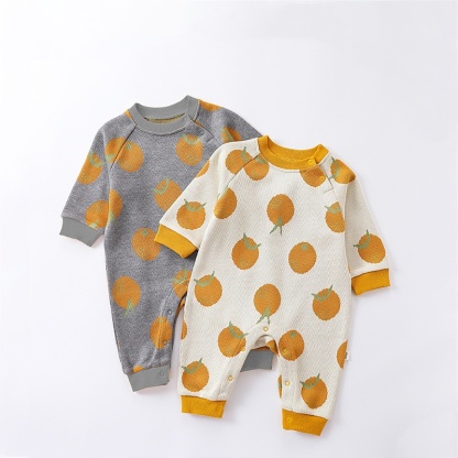 Baby Boy/Girl Cute Orange Fruit Long Sleeve Romper