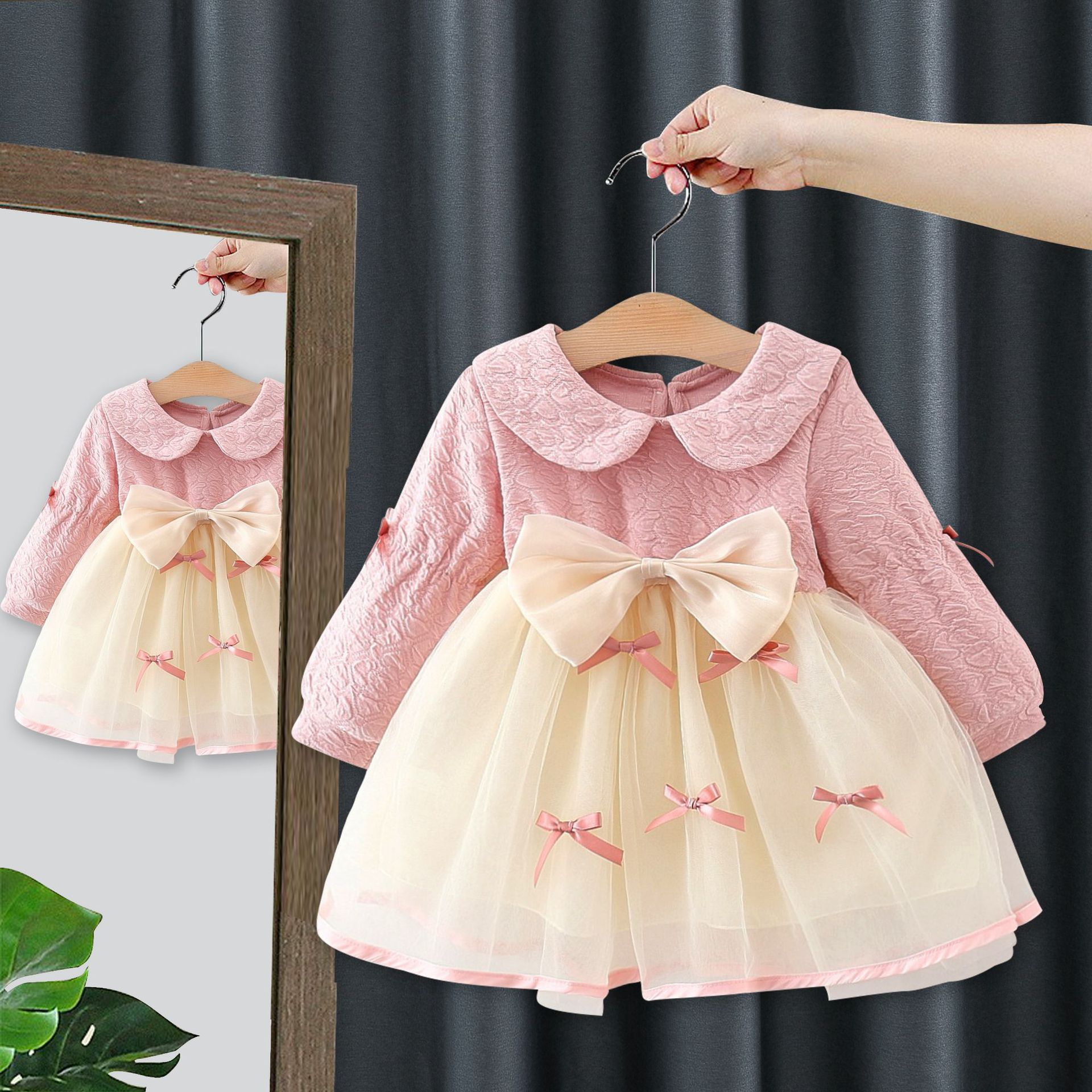 Baby Girl Big Bow Sweet Mesh Dress
