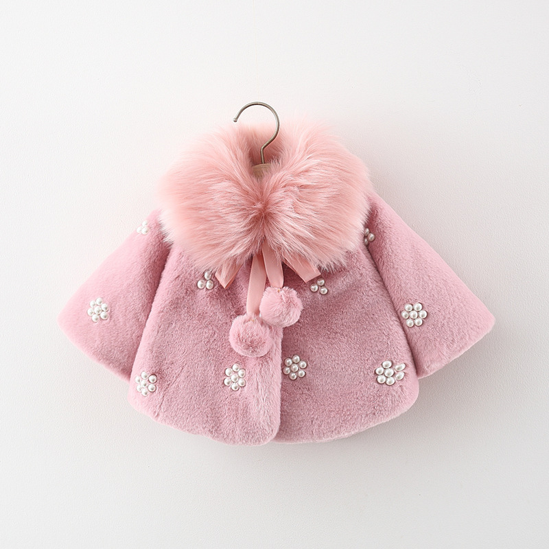 Baby Girl Dot Fluff Cape