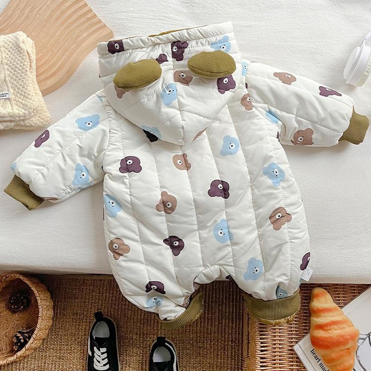 Baby Hooded Bear Cotton Romper