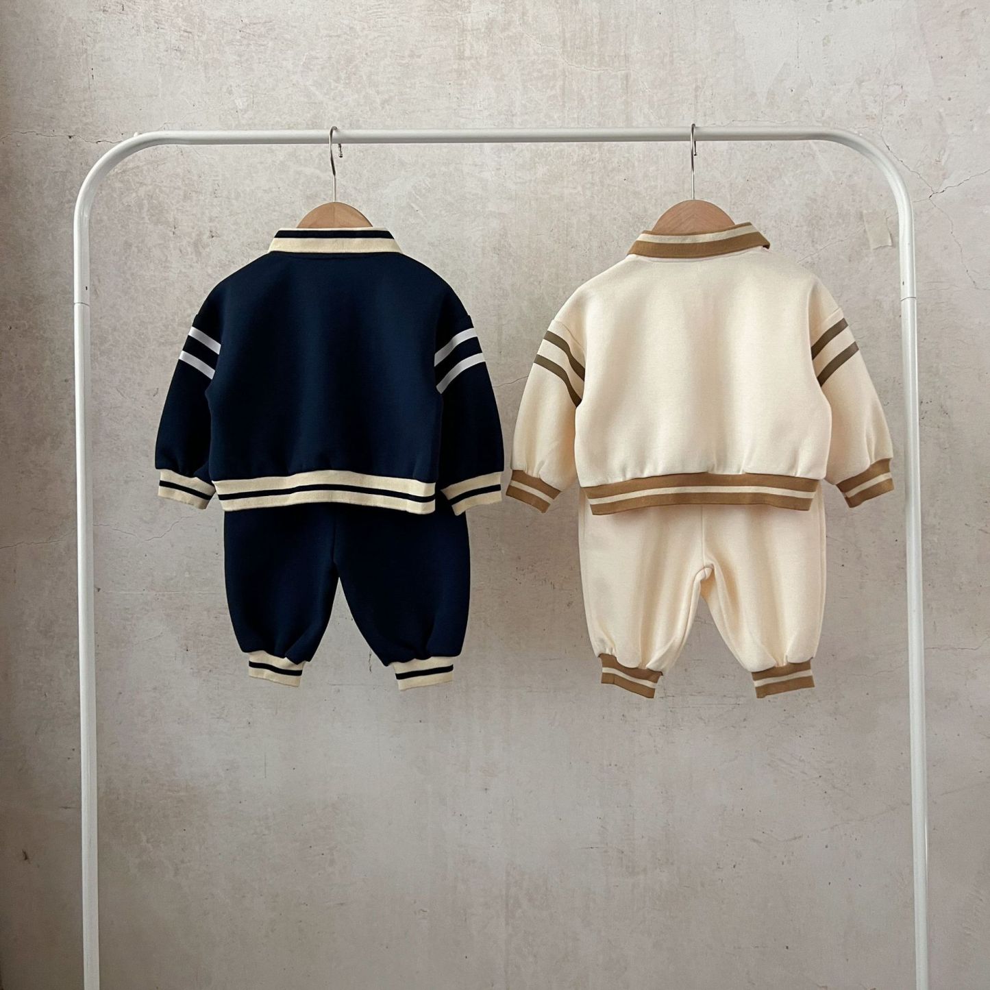 2pcs Baby Lapel Top and Loose Trousers Set
