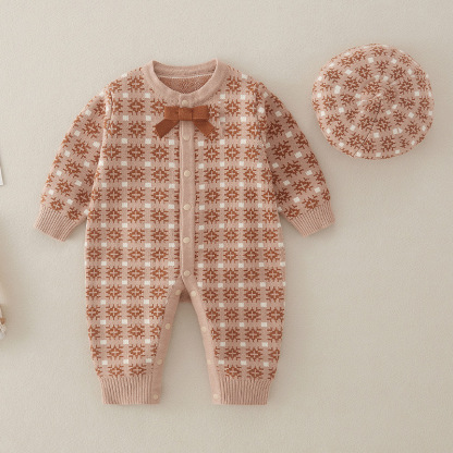 Baby Hooded Knit Sweater Romper