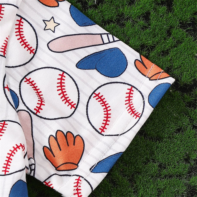 2pcs Baby Boy Cute Baseball T-shirt with Pant Set