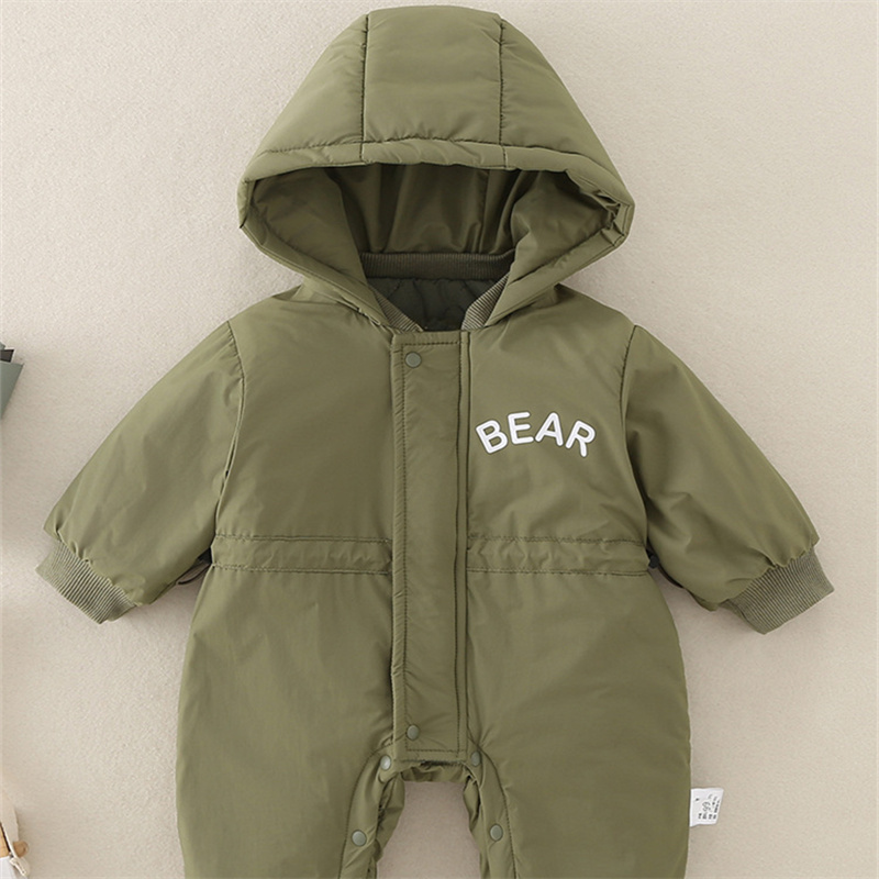 Baby Boy Cute Bear Cotton Thickened Long Sleeve Romper