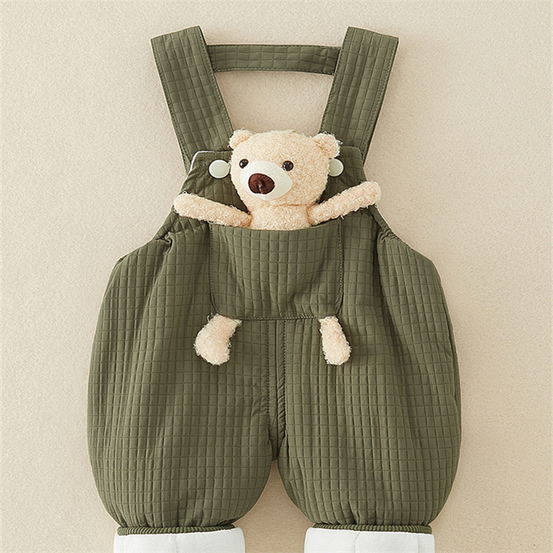 Baby Boy Cute Bear Bib Pants Romper