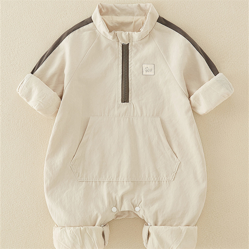 Baby Cute Casual large pockets Long Sleeve Romper