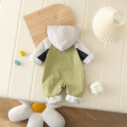 Baby Boy Cute Puppy Punch Long Sleeve Romper