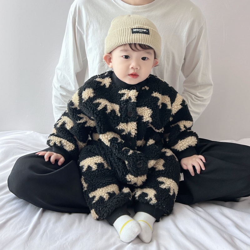 Baby Boy/Girl Cute Animal Lambswool Thickened Romper