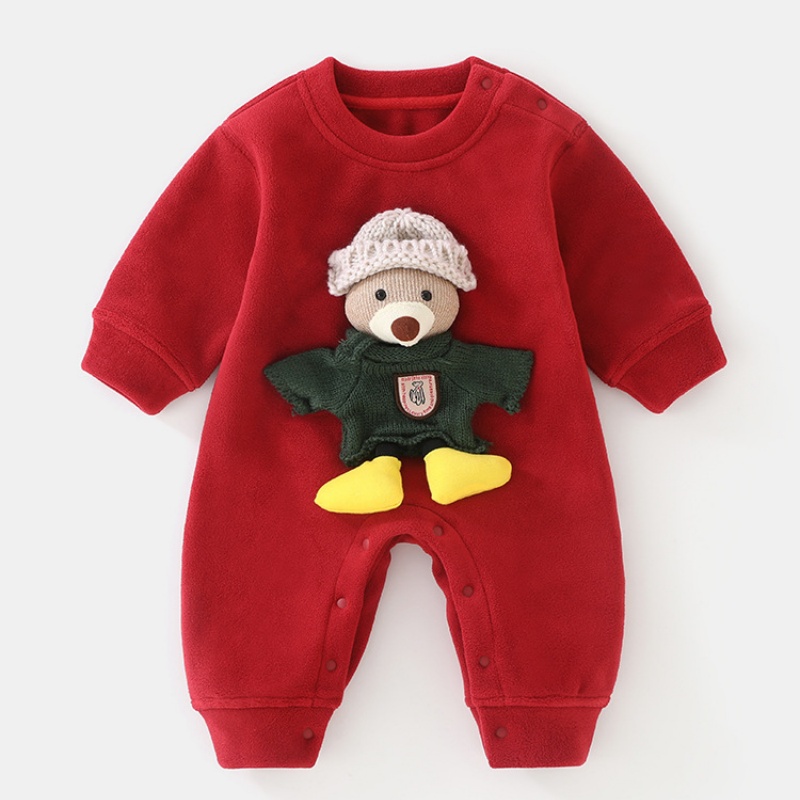 Baby Cute Padded 3D Bear Long Sleeve Romper