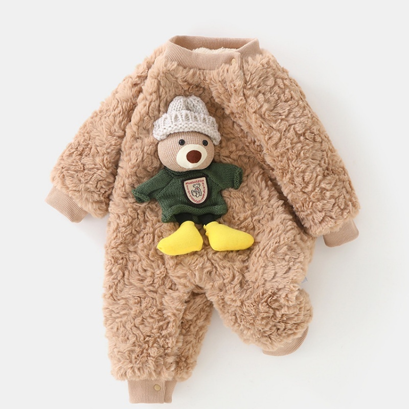 Baby Cute Bear Plush Thickened Romper