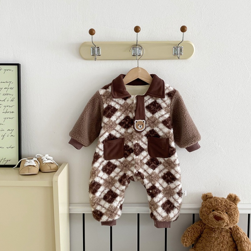 Baby Girl Cute Fluffy Rabbit Padded Fleece Double Layer Long Sleeve Ro