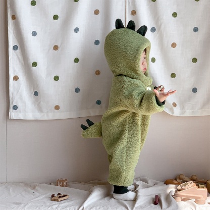 Baby Cute Embroidered Dinosaur Long Sleeve Romper