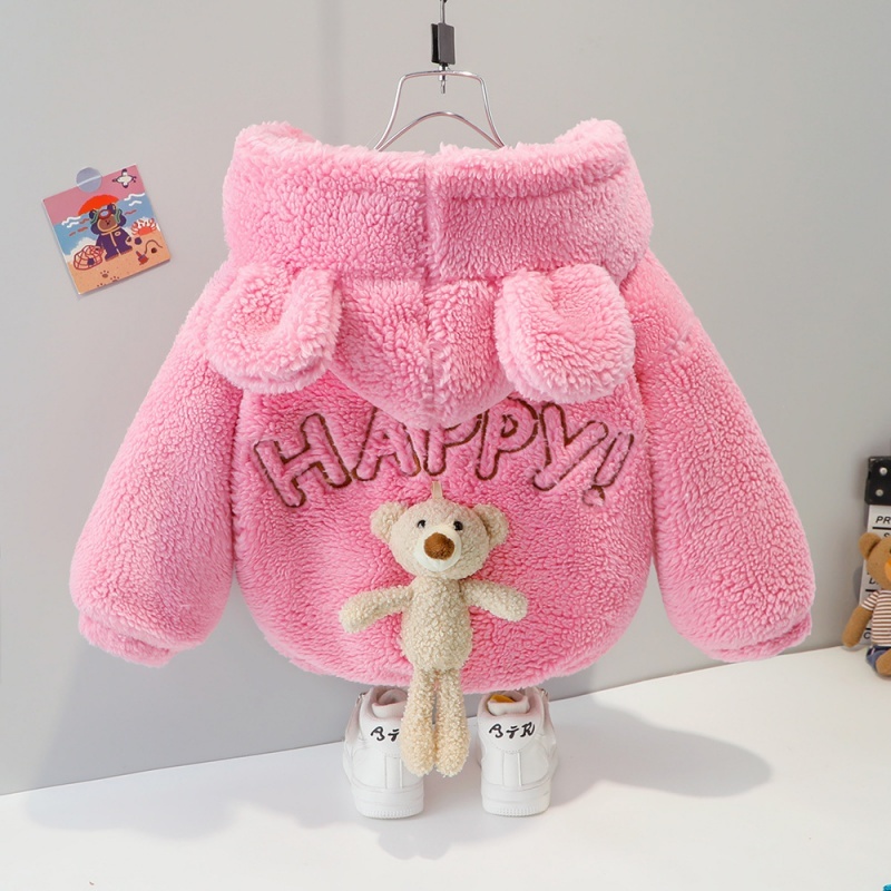Baby Cute Bear Hooded Thickened Plush Top