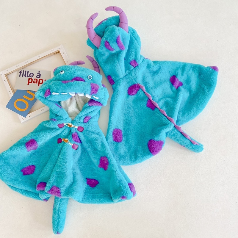 Baby Girl/Boy Padded and Thickened Maui Cartoon Poncho Top