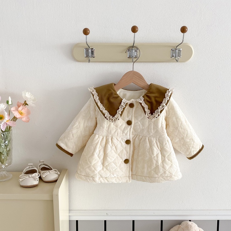 Baby Girl Cute Fluffy Rabbit Padded Fleece Double Layer Long Sleeve Ro