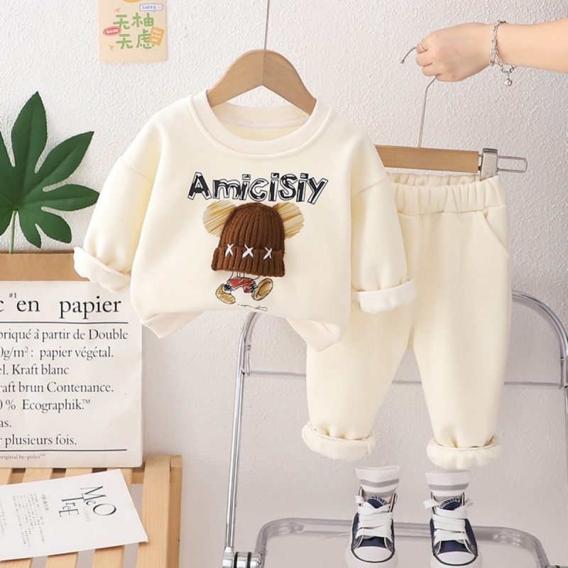 2pcs Baby Boy/Girl Thickened and Padded Cute Hat With Mouse Pattern Set