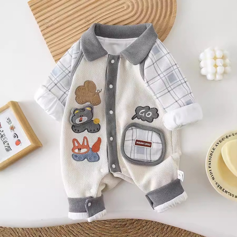 Baby Boy Cute Puppy Lapel Romper