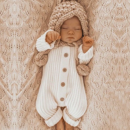 Baby Boy/Girl Knitted Buttons Romper