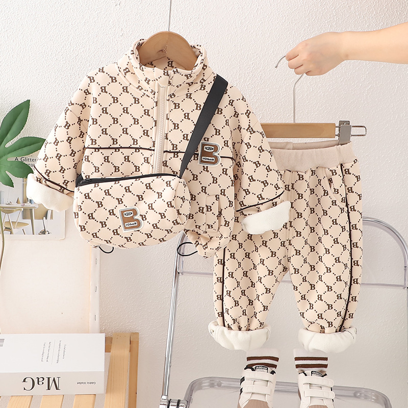 Baby Girl Cute Fluffy Rabbit Padded Fleece Double Layer Long Sleeve Ro