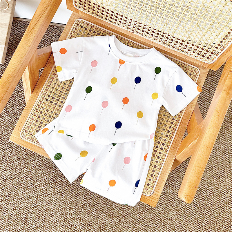 2pcs BabyBoy Colourful Balloons T-shirt with Pant Set