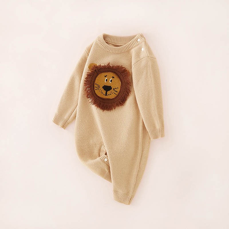 Baby Boy Knitwear Super Cute Little Lion Romper