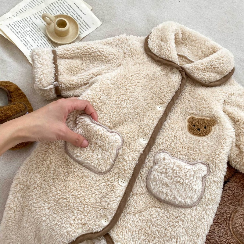 Baby Girl/Boy Thickened Cute Bear Romper
