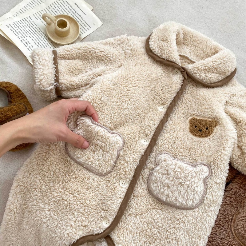 Baby Girl/Boy Thickened Cute Bear Romper