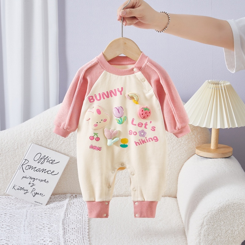 Baby Girl Cute Bunny Strawberry Romper