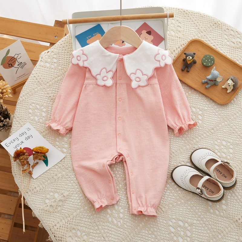 Baby Girl Cute Flower Collar Romper