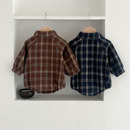 Baby Boy Plaid Long Sleeve Bodysuit 