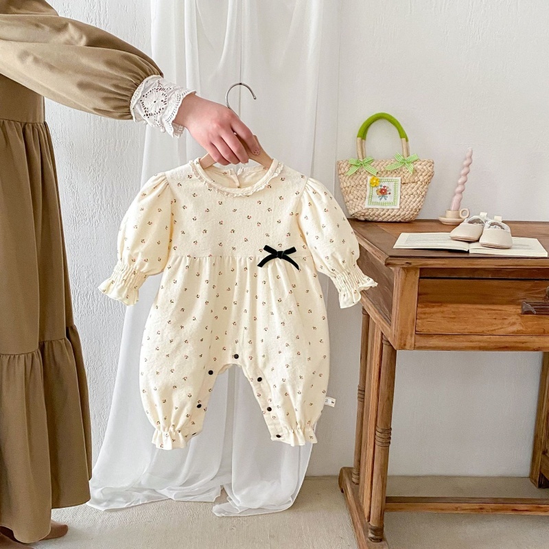 Baby Girl Small Crushed Flower Romper
