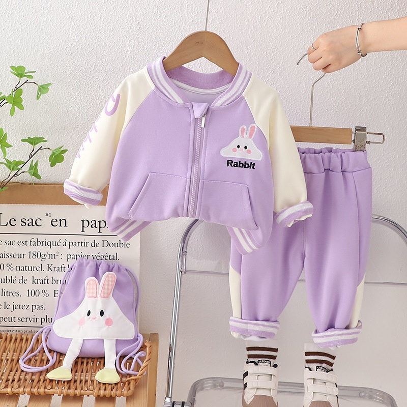 3pcs Baby Girl Cute Rabbit with Backpack Set